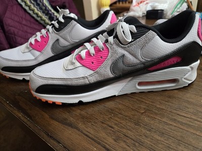 Nike Air Max 90 US 12.5 Men Grey White Black Pink Retro Run -Dunkin' Donuts- NIB