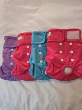 Reusable Washable Dog Diapers 4 Pack - for Female Dogs - Heat Incontinence
