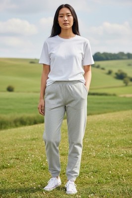 Haven Well Within Gray Jogger Pants Women Knit Cotton Elastic Waist Pockets S