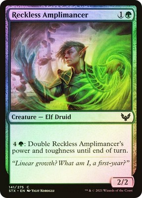MTG FOIL Reckless Amplimancer  - Strixhaven: School of Mages #141