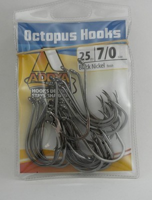 Addya A600BN7/0-25 Inline Octopus Circle Hook Size 7/0 25Ct