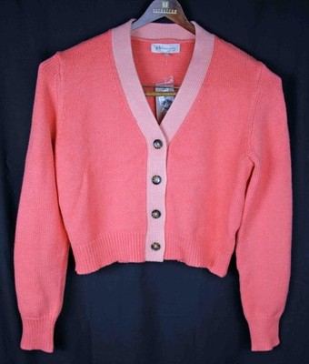 Philosophy Womens Sweater XL Button Front Cardigan Long Sleeve Melon NEW $98