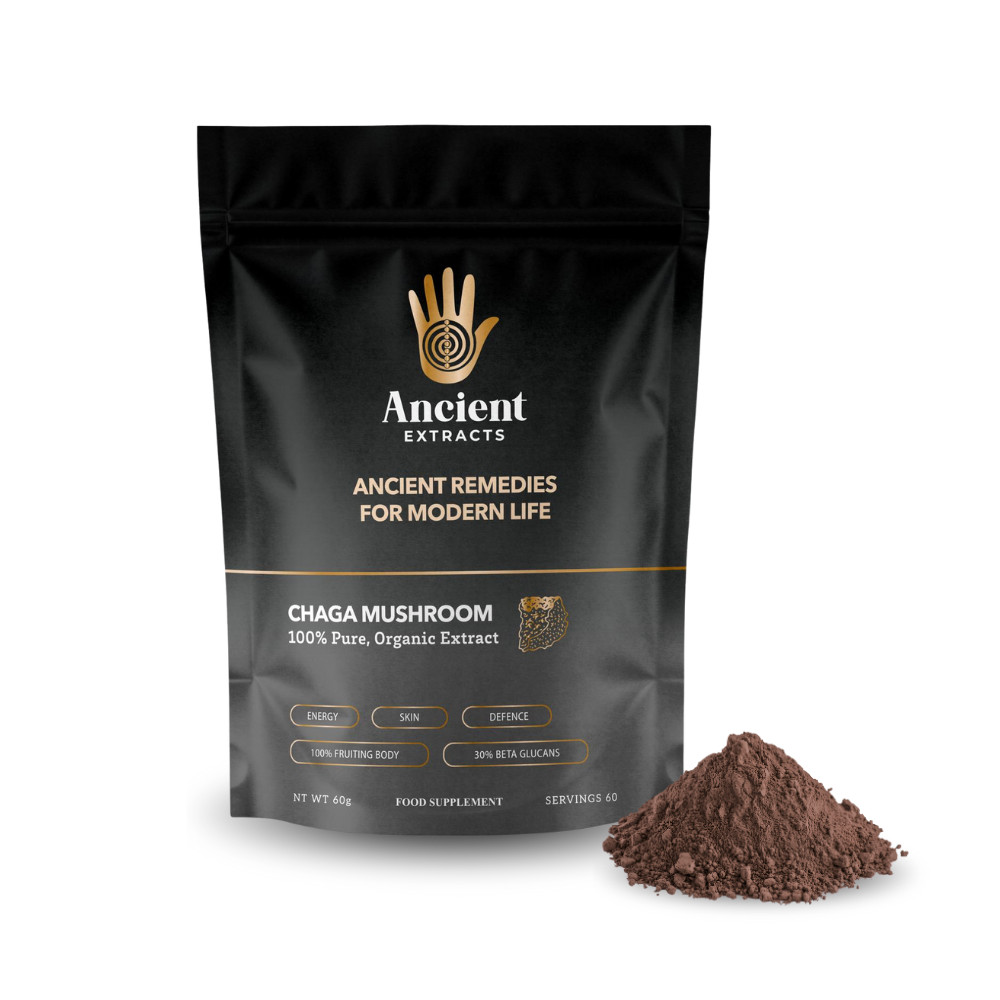 Chaga Mushroom Extract Powder, Organic High Strength, High Beta Glucan, 60g