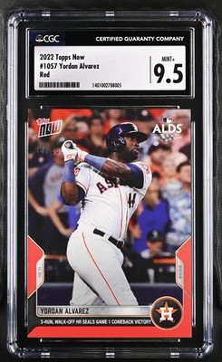 2022 TOPPS NOW YORDAN ALVAREZ #1057 RED /10 CGC 9.5 MINT+ 2022 ALDS WALK OFF HR