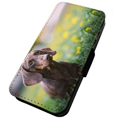 Bedruckte Flip Handyhülle iPhone, Samsung & Huawei Hunde Dackel
