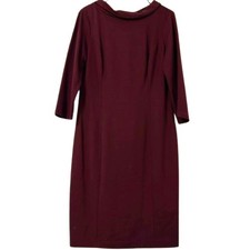 Talbots Ponte Knit Midi Dress Cowl Neck Scuba Stretchy Womens 10 Plum Career