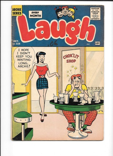 Laugh #115 Archie & Veronica Choklit Shop Cover! Katy Keene App 1960 sehr guter Zustand/Fn 5.0