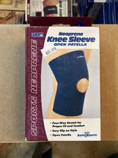 FLA Orthopedics Neoprene Knee Sleeve Open Patella Size Large Blue