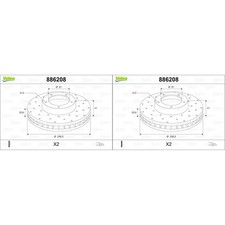 2x VALEO BREMSSCHEIBEN 259mm GELOCHT/INNENBEL. VORNE passend für DACIA LOGAN SAN