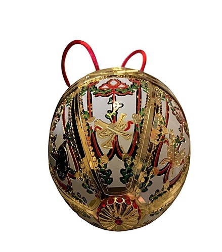 Fabergé Imperial Christmas Egg Ornament Exclusive w/ Necklace & Orig Gift Box - Picture 11 of 13