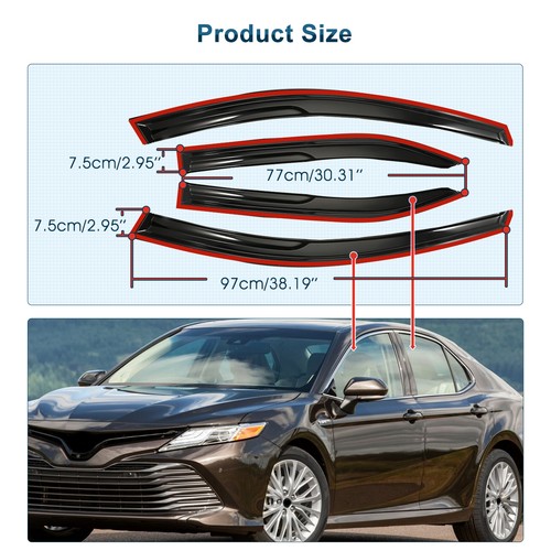 Window Visors for 2007-2011 Toyota Camry Rain Guards Deflector 4 Pcs - Picture 4 of 15