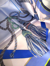 FATTORSETA 100 ITALIAN SILK SQUARE SCARF 35x35 TASSELS  BELTS - MADE IN ITALY