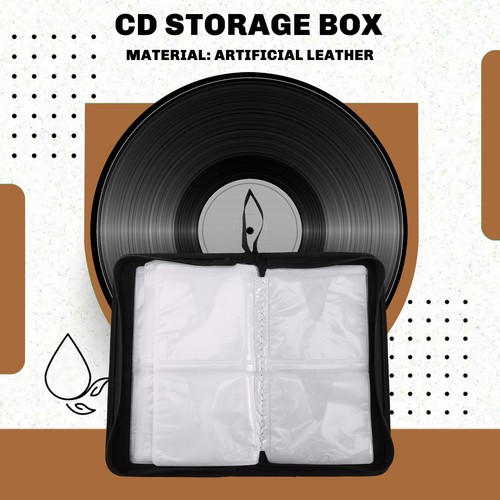 80 VCD DVD CD Faux Leather Case Storage Holder Organizer Black I7R22737 - Afbeelding 4 van 8