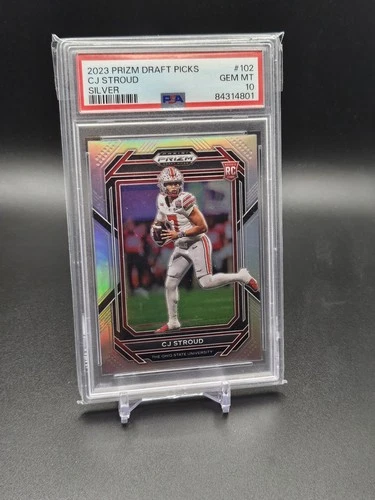 2023 Prizm Draft Picks CJ Stroud RC Silver PSA 10 OSU Buckeyes Texans