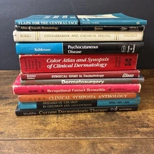 Lot of 11 Vintage Medical Books Dermatology Related Diseases Surgery Atlas +More
