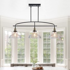 45" Industrial Black Pendant Light Retro Chandelier Gold Bronze Hanging Fixtures