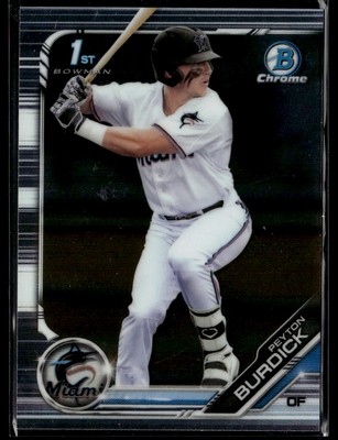 Peyton Burdick 2019 Bowman Draft #BDC-74 1st Chrome Miami Marlins