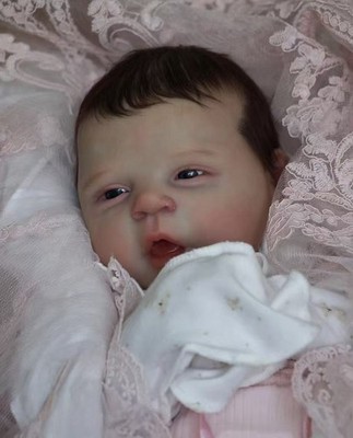 19in Fully Assembled Awake Cute Newborn Baby Reborn Doll Rooted Mohair Toy Gifts