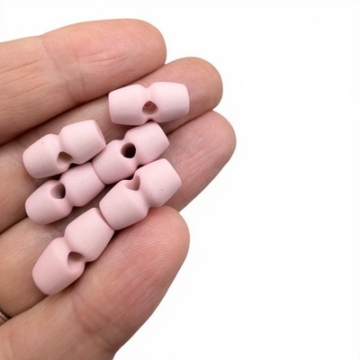 Rosa Kunststoff Knebelknöpfe, 15 mm rund Einloch, Nähen Basteln 10er Pack