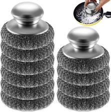 10Pcs Steel Wool Scrubber, Steel Wool Pads wi...