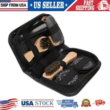 8pcs Shoe Cleaning Polish Shine Care Kits Set For Leather Boots Shoes Sneakers