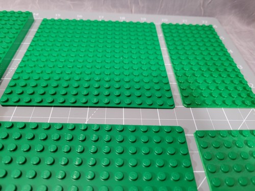 Lego Baseplates LOT 10 Flat & Bottom Tubes Red Gray Green Assorted Sizes - Picture 4 of 6