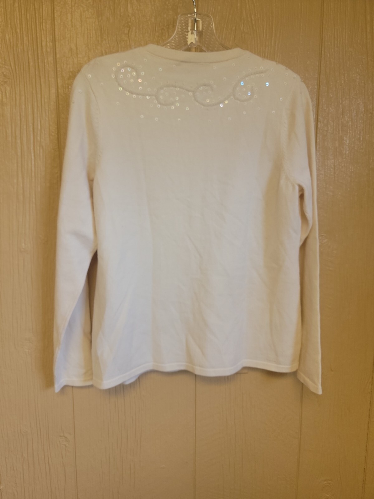 Pendleton Petite Button Down Sweater Beads Sequin… - image 8