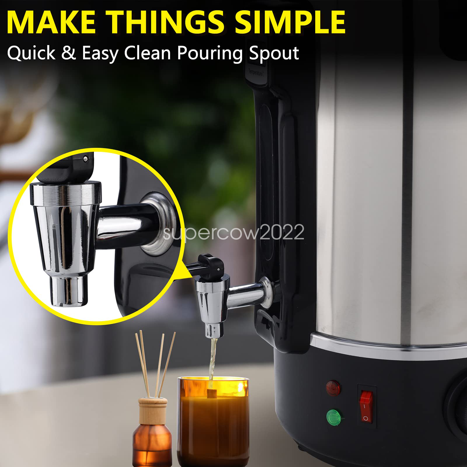 8L Electric Soy Wax Melter Candle Making Large Melting Pot Furnace With