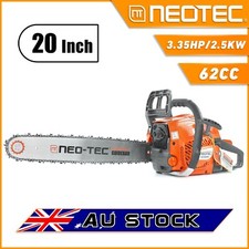 62CC 20" Gasoline Chainsaw Powered Wood Cutting Engine Gas Chain Saw Top Handle