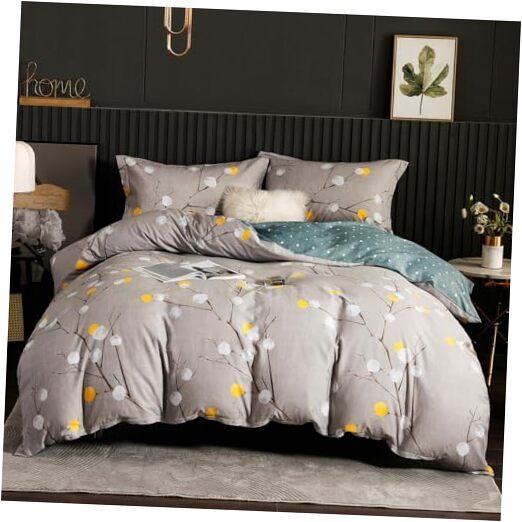 Duvet Cover Set,100% Cotton Comforter Cover with Branch Queen-90