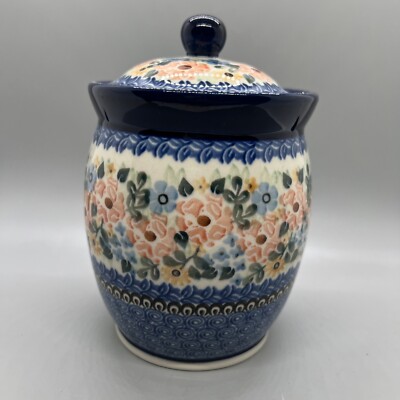 Ceramika Artystyczna Polish Pottery Unikat 1753 M. Starzyk 6.5x4.4  Jar with Lid