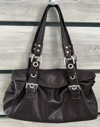 VTG Luis Esteve Shoulder Bag Satchel Handbag Brown Soft Leather