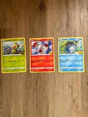 Sidekick Pokemon Pokemon GROOKEY SCORBUNNY SOBBLE First Partner Oversized Jumbo GALAR ...
