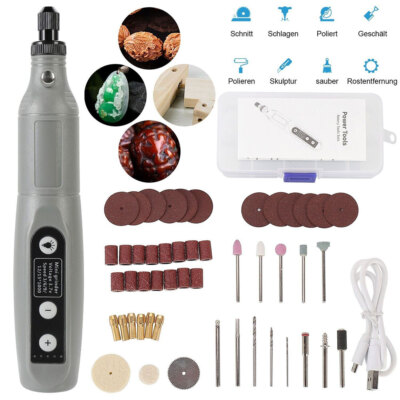 USB Kabellos Elektrisch Mini Bohrer Schleifer Polieren Gravur Stift Rotationswerkzeug Kit