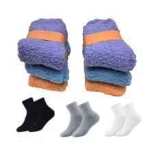 3-6Pair Women Fuzzy Fluffy Cozy Socks Warm Soft Winter Plush Home Sleeping Socks