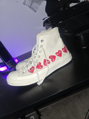 Comme des Garçons Play x Converse Chuck 70 Hi White Men 7 Women 9 Used