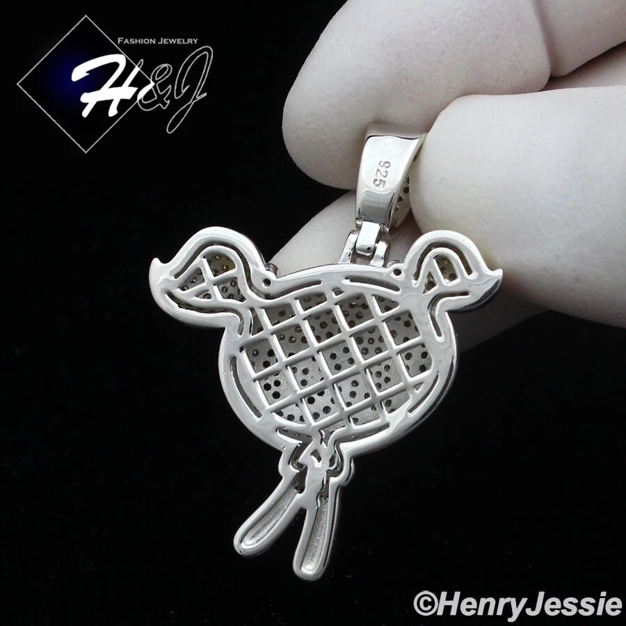 PLATA ESTERLINA 925 ICY BLING CIRCONITA CÚBICA 3D LAS NIÑAS SUPERPODEROSAS COLGANTE BURBUJAS*SP415 Foto 2 de 4