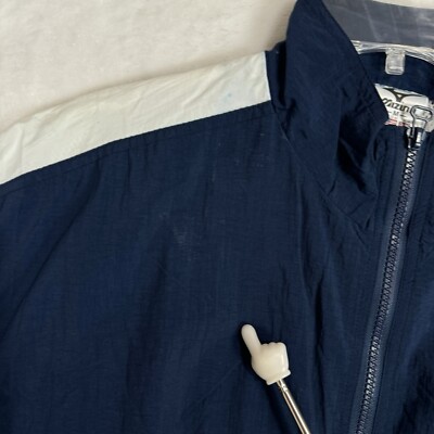 トップス archive mizuno track jacket y2k navy Y2K Mizuno Track Jacket Windbreaker Size M Full Zip Vented