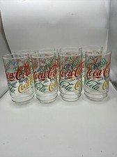 Vintage Set of 8 Coca-Cola Glasses Multi-Colored Read Description