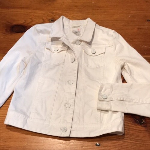 CREWCUTS 12 White Denim Jean Jacket 