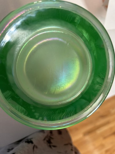 Fenton 2000 Collezione Museo Atlantide Vaso Topazio Opalescet Verde Iridizzato - Foto 6 di 7