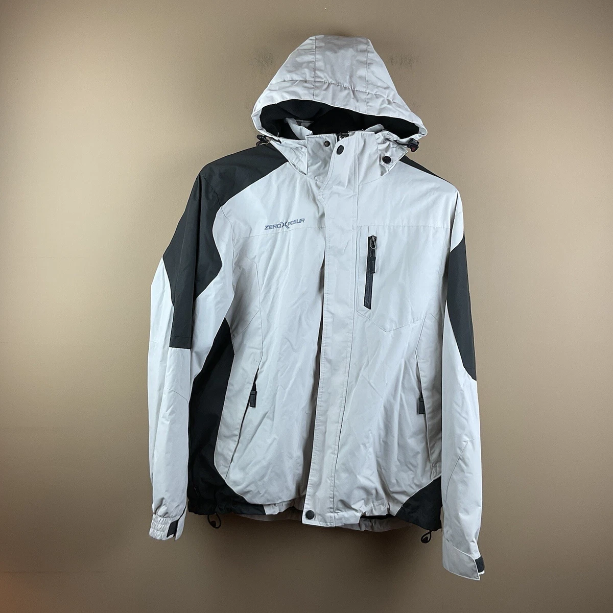 ZeroXposur men's large lined white Polyester￼ full zip hooded ski jacket  Coat | eBay