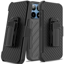 For Boost Summit 5G 2024 Phone Noble Hybrid Armor Case w/Belt Clip Holster Cover