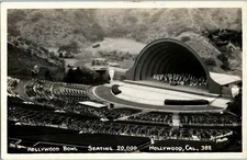 RPPC HOLYWOOD BOWL CALIFORNIA SEATING 20,000 AERIAL VIEW REAL PHOTO POSTCARD A4