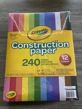 Crayola 12 Color Construction Paper, Assorted Colors, 240 Sheets