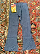 NWT VTG 70s Landlubber High Waist Denim Jeans Sz 6 27” Waist Bell Bottoms Flared