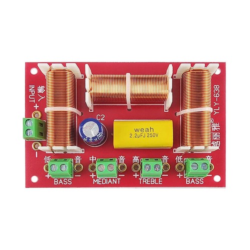 2Pcs 3 Way Audio Frequency Divider Treble + Midrange + Bass Crossover Speakers - Picture 4 of 7