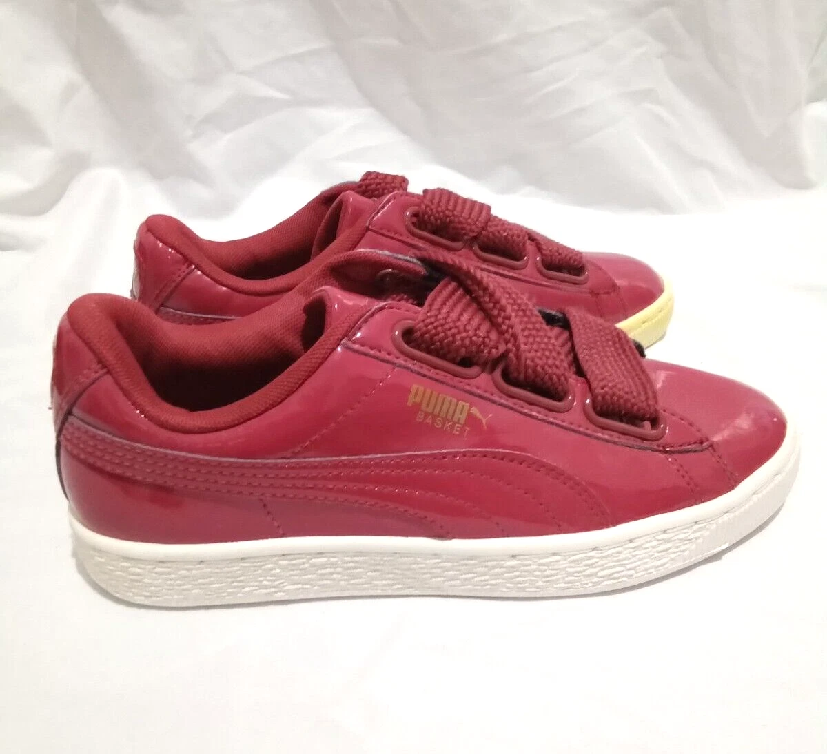 Sneaker bassa bambino ragazza donna Puma Basket cuore vernice taglia 6 rosso tibetano