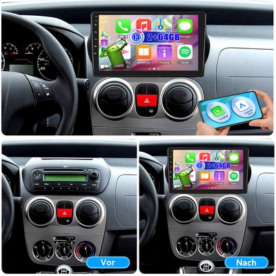 2G+64GB Autoradio Navi GPS Carplay For Citroen Nemo Peugeot bipper Fiat Fiorino