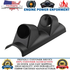 UNIVERSAL 2" 52MM ABS LEFT DUAL HOLE METER PILLAR GAUGE POD MOUNT HOLDER RACING